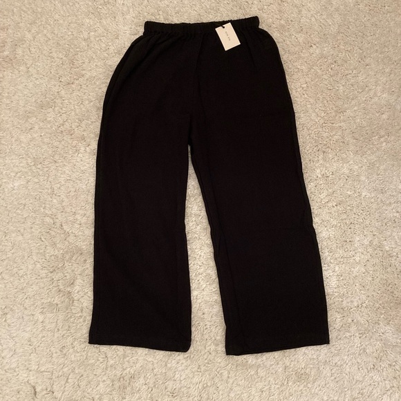 Na Nin Patricia Waffled Cotton Gauze Pant, black, M, NWT, current season - Picture 4 of 5